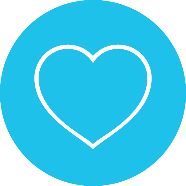 Icon of a heart on a blue background