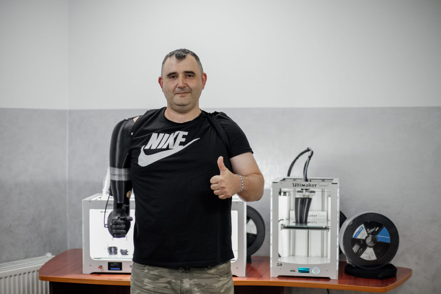 A finished 3D-printed prosthetic hand produced by Victoria Hand Project.