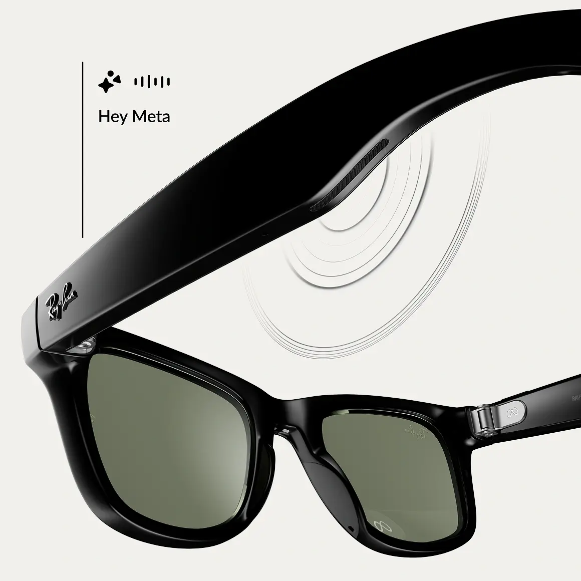 Ray-Ban Meta AI Glasses with a Hey Meta voice prompt